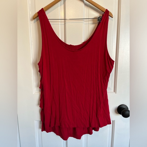 Torrid Red Ruched Tiered Tank Top - Picture 4 of 4